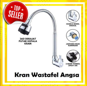 Kran Angsa Fleksibel Kran Cuci Piring Dinding Anti Karat Promo Harga Agen/Penyesuaian air keluar - Kran Wastafel Leher Angsa 2 Mode - Kran Angsa Cuci Piring 1/2Inch Flexible 2 Mode