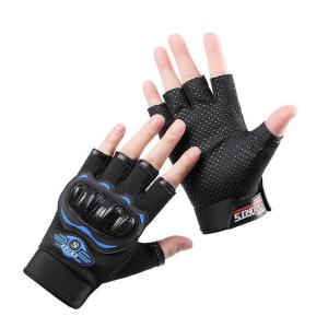 Half Finger Motorcycle Gloves Non-Slip Breathable Summer Cycling Riding Gloves Protective Gears Mesh Fabric