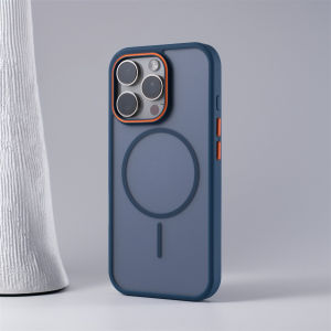 Translucent Slim Matte for Magsafe Case for iPhone 13 12 11 14 15 16 Pro Max 16 Plus Bi-Color Charging PC Armor Cover