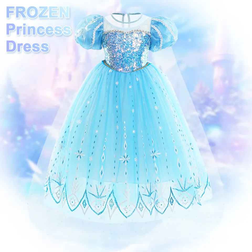 Frozen Blue Gauze Dress Ice Princess Aisha Dress Children'S Princess  Performance Costume Halloween Show Dress Up Stage Dress | Lazada PH