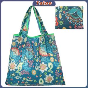 Foldable Shopping Bag Reusable Grocery Bags Lightweight Folding Tote Bag Washable Polyster Bags