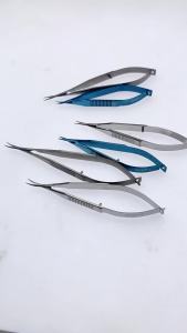 1 ชิ้น กรรไกรไทเทเนียม Castroviejo กรรไกรเมมเบรนแคปซูล กรรไกรตรง/โค้ง สแตนเลส กรรไกรจักษุแพทย์ขนาดเล็ก