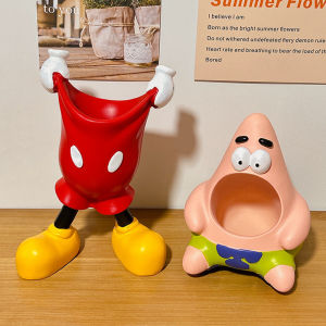 Kawaii Pen Holder Desktop Organizer Cute SpongeBob Patrick Star Office Stationery Cosmetics Storage Box