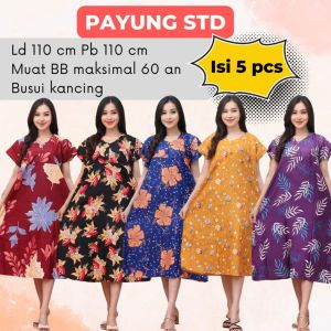 Paket Hemat Isi 5pc Daster Payung Standart Motif Terbaru Viral Kekinian (maks bb 65kg)