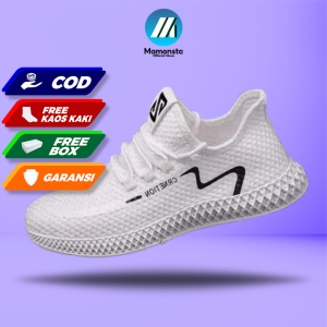 SEPATU SNEAKERS WARNA PUTIH MODEL SPORTY CASSUAL OLAHRAGA PRIA COWOK