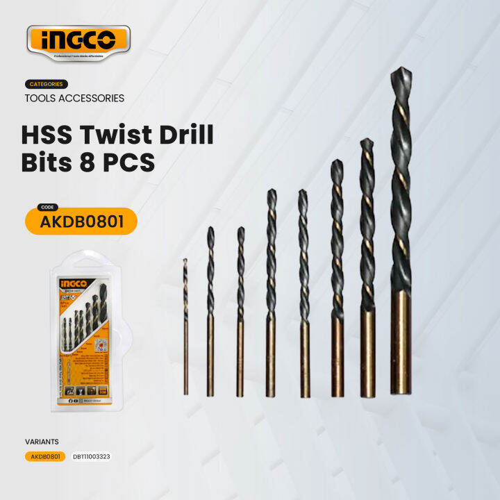 Ingco Pcs Hss Twist Drill Bits Set For Metal Use Super Select Akdb Dbt Iht Lazada Ph