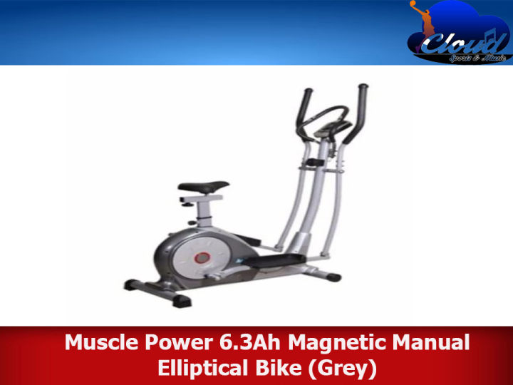 Muscle Power Magnetic Manual Elliptical Bike (Grey) Grey