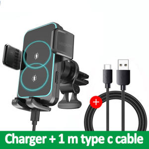 15W Dual Coil Wireless Car Charger for Samsung Galaxy Z Flip 4 3 S22 S21 Auto Clamp Fast Car Charging Phone Mount Holder