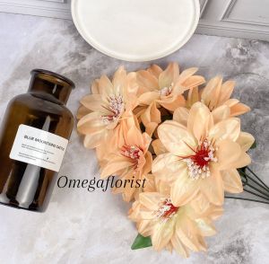 Dahlia Satin Artificial Dekorasi / Bunga Artificial / Bunga Plastik / Bunga Dekorasi / Dekorasi Pernikahan / Pernikahan