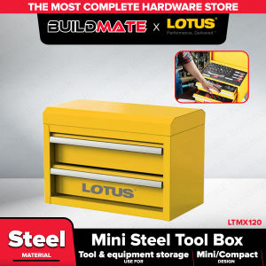 Buildmate x LOTUS Mini Steel Tool Box Compact Durable Metal Storage for Tools Home Garage Use LTMX120 LHT