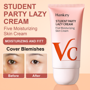 Vitamin C Bare Face Cream Brightens Skin Tone Makeup Cream Niacinamide Concealer Long-Lasting Waterproof Lazy Cream