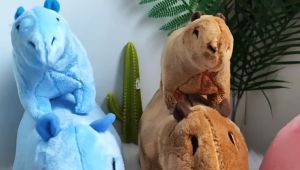 HIMISS คาปิบาร่าหลากสีน่ารักตุ๊กตาผ้ากำมะหยี่หนูคาปิบาร่าการ์ตูนของเล่นตุ๊กตานุ่มๆยัดนุ่นสำหรับเป็นของขวัญวันเกิดสำหรับเด็ก