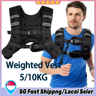 【SG In STOCK】Weighted Vest 5/10KG Workout Equipment Body Weight Vest Adjustable Strap