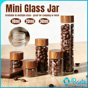 Baete Mini Glass Jar Airtight Sealed Lid Glass Container For Spices Nuts Tea Coffee Beans 10ml 20ml 30ml 1Pc