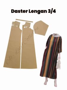 Pola Jiplak / Pola Instan DASTER LENGAN 3/4 Ld 120 cm