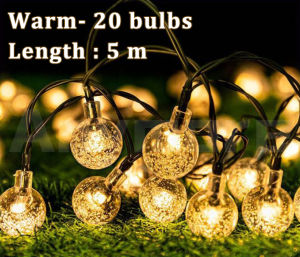 ( ✨1 Year Warranty✨) Anymore Solar String Lights 12M Solar Christmas Lights Indoor/Outdoor Christmas Decor Solar Powered LED Lights String Waterproof Strip light Warm White light Colorful for Christmas Wedding Home Party Light of outdoor decorations