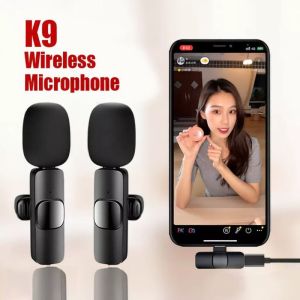 K9 Lavalier Microphone Wireless Lapel Microphone Lavalier Mic Vlogging for Microphone Live Stream