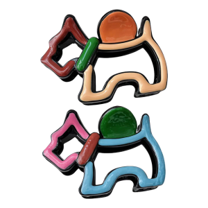 Adorable Dog Shaped Hair Claw Clip Cartoon Hollow Design Colorful Animal Hair Accessories For Women Girls Gifts