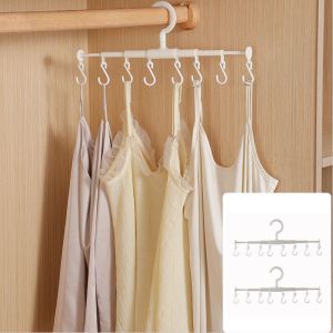 YANDUN 2Pcs ยืดได้ยืดหยุ่น ที่แขวนเสื้อผ้าหลายตะขอ ตะขอ8อัน กันลม ราวตากถุงเท้า มัลติฟังก์ชั่ พลาสติกทำจากพลาสติก ตัวจัดระเบียบที่แขวนชุดชั้นใน อุปกรณ์สำหรับตู้เสื้อผ้า