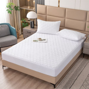 100% Waterproof Mattress Cover Quilted Cotton Mattress Pad Fitted Bed Sheet Mattress Protector Garterized Design Bed Cover