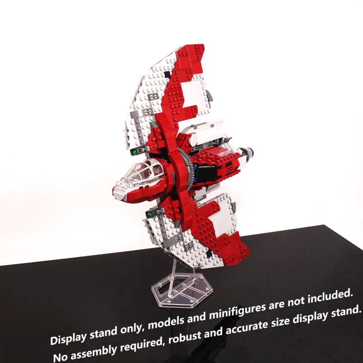 Display Stand For Lego 75362 Ahsoka Tanos T-6 Jedi Shuttle. Plastic Transparent Angled Display Stand Only.