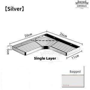 [SG Seller]Stainless Steel Bathroom Triangle Rack Star Fashionable Bathroom Corner Organizers With Soap Holder and Hook Designs