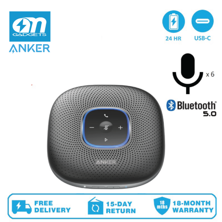 Portable Conference Speakerphone - Bluetooth & USB C With 8 Hour Battery Life