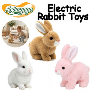 Aoduoyaya Electric Rabbit Bunny Toys Plush Electronic Plush Robot Bunny Jumping Walking Toy Kids Birthday Gift