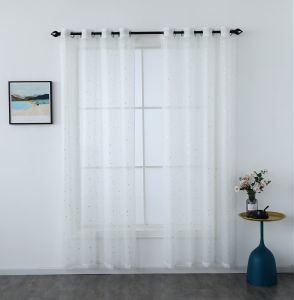100% Light Shading Heat Insulation Hot Silver Star Curtain Simple Modern Bedroom Balcony Sun Protection Living Room Bay Window Curtain Size 135x140CM、135x220CM