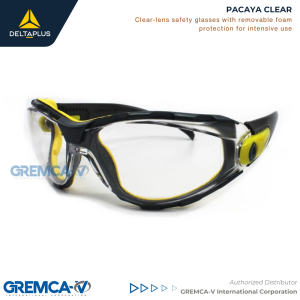 Delta Plus PACAYA CLEAR - Clear Safety Glasses Eye Protection Anti Mist UV400 Anti Scratch