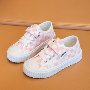 AGC30524 Sepatu Sneakers Anak Perempuan / Laki-Laki Motif Kotak2 Fashion Import