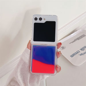 Luminous Quicksand Case for Samsung Galaxy Z Flip 6 7 Folding Screen Cover Moving Sands Liquid Telephone Shell Luxury Soft Funda