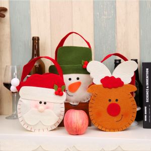 DEEPWHISPER เทศกาลในงานเทศกาล ฟักทองฟักทองฟักทอง ของตกแต่งบ้าน กระเป๋าผ้าสักหลาดขนแกะ พร้อมที่จับ ตกแต่งต้นคริสต์มาส เครื่องประดับสำหรับตกแต่ง กระเป๋าโท้ท กระเป๋าใส่ของขวัญ ถุงขนมถุง ถุงของขวัญคริสต์มาส