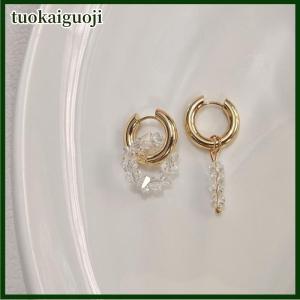 tuokaiguoji ต่างหูแฟชั่นจี้รูปดาวหัวใจแบบอสมมาตรสำหรับผู้หญิงต่างหูแบบหัวเข็มขัดรูปทรงเรขาคณิตแบบเรียบง่ายของขวัญเครื่องประดับ