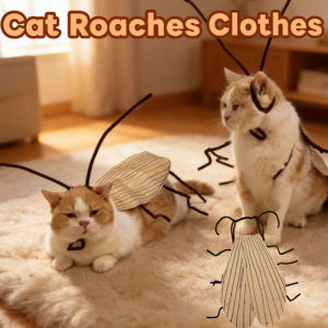 DIY Cat Roaches Clothes Pet Cosplay Cockroach Costume Set Creative Quirky Pet Props Party Dress