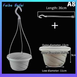 [Feibe Befei] Plastic Hanging Planter Flower Plant Chain Basket Planter Holder Succulent Plant Flower Pots Flowers Container Home Garden Decor