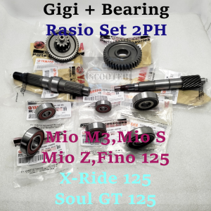 Paket Gigi + Bearing Rasio Set 2PH YAMAHA MIO M3 S Z FINO 125 XRIDE 125 SOUL GT 125 Gir gear box Gearbox Klahar Laher Lahar Set (bisa Cod)