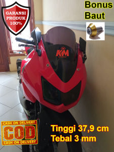 Visor Windshield Ninja 250 Karbu Hitam dan Bening Jenong Murah Tebal 3 mm Bahan Mika Akrilik