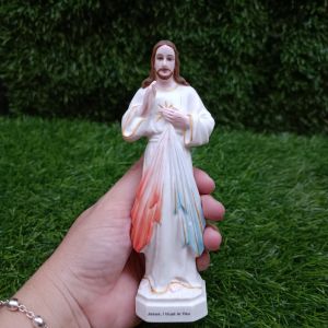 Tượng Công giáo Chúa thương xót 17cm chất liệu gốm sứ tượng trang trí xe hơi để bàn quà tặng