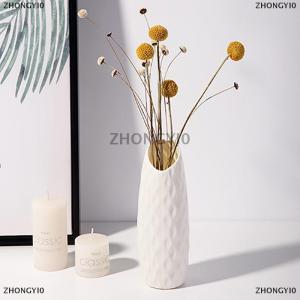 [COD] ZHONGYI0 1PC Plastic Vase For Decoration White Imitation Flower Pot Plants Basket Nordic Wedding Decorative Dining Table Bedroom