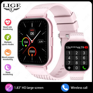 LIGE Smart Men Watch Full Touch IP67 Waterproof Alarm Heart Rate Health Monitor Gift Sports Fitness Smartwatches + Box