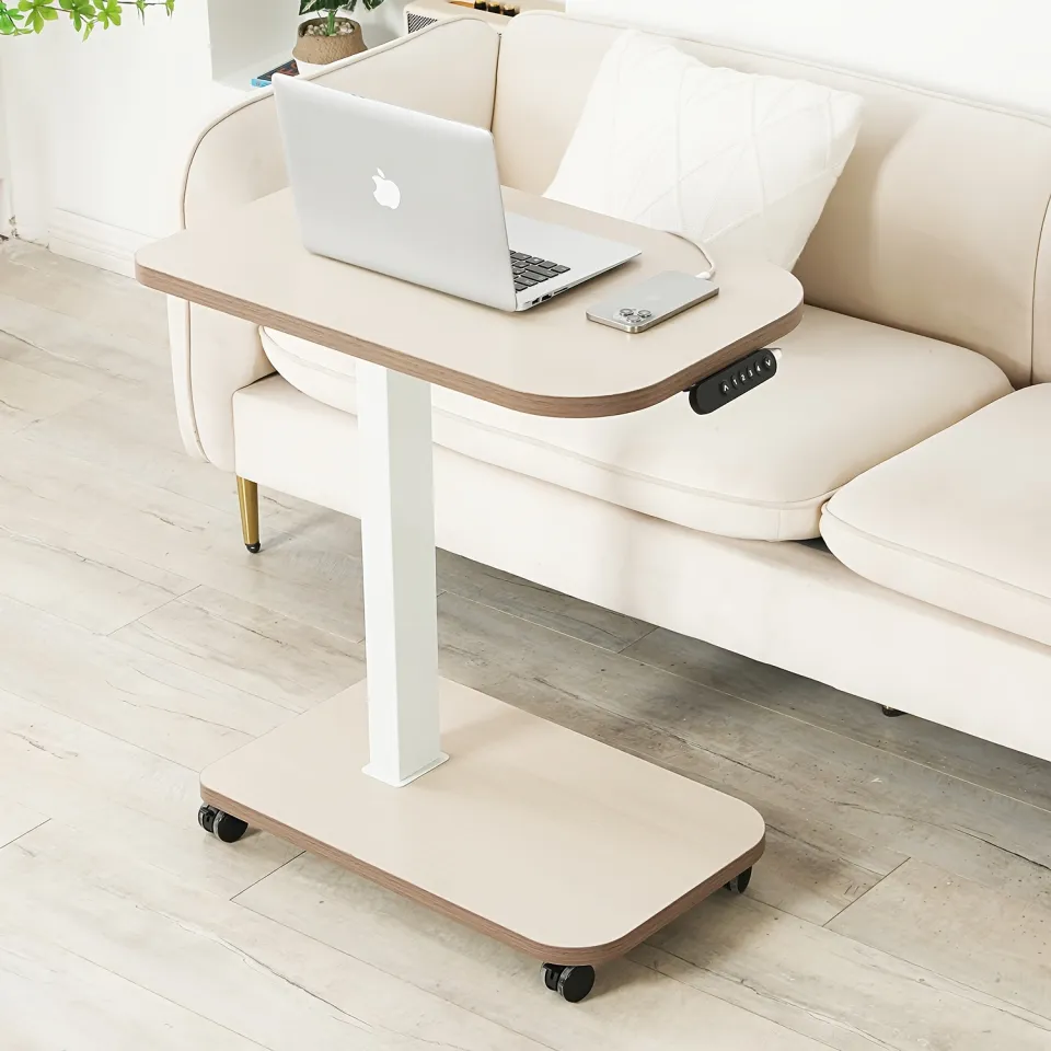 Mxtark 32 inches Mobile Electric Lift Desk Height Adjustable Table