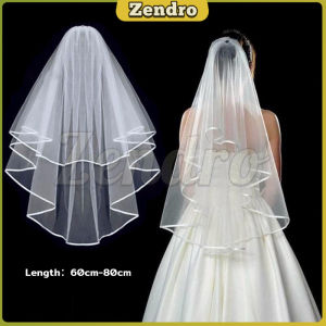 ZEO Elegant Wedding Veil Lace Edge Bridal Veil For Birthday Photo High-end