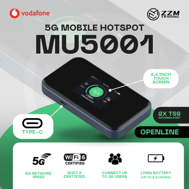 Vodafone 5G Mobile Hotspot MU5001 5G Mobile WiFi6 Router Support 5G