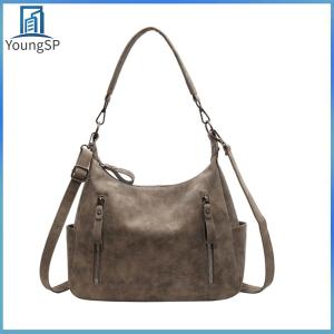 [Fast Delivery] PU Leather Simple Shoulder Bag Solid Color Casual Sling Bag Large Capacity Stylish Tote Bag Travel Work Dating Shoulder Bag