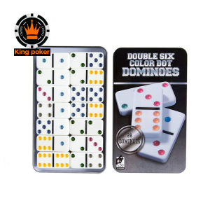 Bộ cờ giải trí Domino trắng ngà cao cấp kèm hộp thiếc