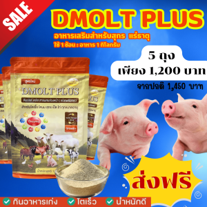 อาหารวัว DMOLT PLUS ดีมอลต์ พลัส เอนไซม์และแร่ธาตุเพื่อการเจริญเติบโต ปลอดภัย ได้มาตรฐาน GMP HACCP FAMI-QS
