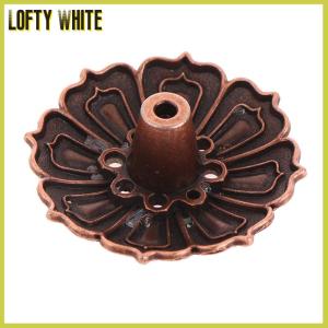 Lofty White ธูปหอมผสมบัว1ชิ้นที่ใส่ในบ้านแบบชาวพุทธแผ่นธูปไม้จันทน์ขดลวดฐานวัดที่ละเอียดอ่อนของตกแต่งบ้าน
