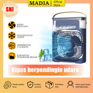 Madia Kipas Penyejuk Mobil-Ruangan Dingin Led Pendingin Kipas AC Mini Air cooler Fan Portable（biru）