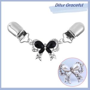 Ditur Fashion Bow Cardigan Sweater Blouse Pin Shawl Brooch Clips Duck Scarf Clasps